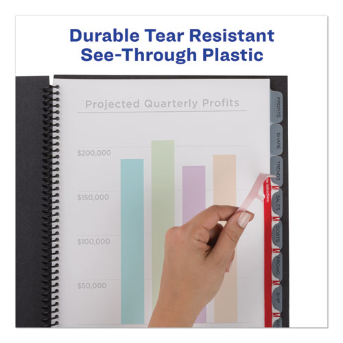 Picture of Print and Apply Index Maker Clear Label Unpunched Dividers with Printable Label Strip, 8-Tab, 11 x 8.5, Clear, 5 Sets