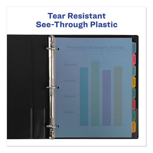Picture of Print and Apply Index Maker Clear Label Plastic Dividers with Printable Label Strip, 8-Tab, 11 x 8.5, Assorted Tabs, 1 Set