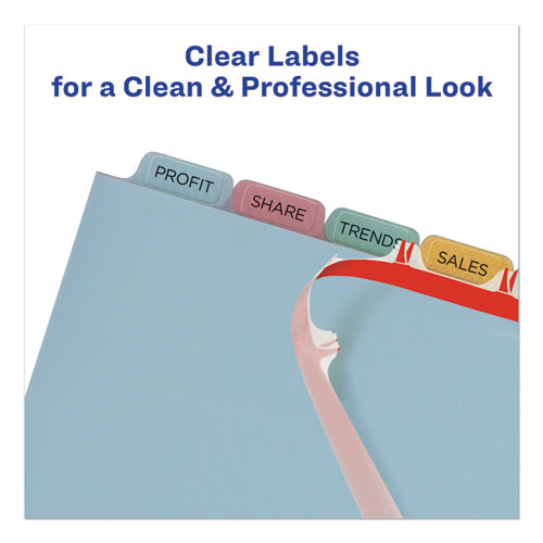Picture of Print and Apply Index Maker Clear Label Plastic Dividers with Printable Label Strip, 8-Tab, 11 x 8.5, Assorted Tabs, 1 Set