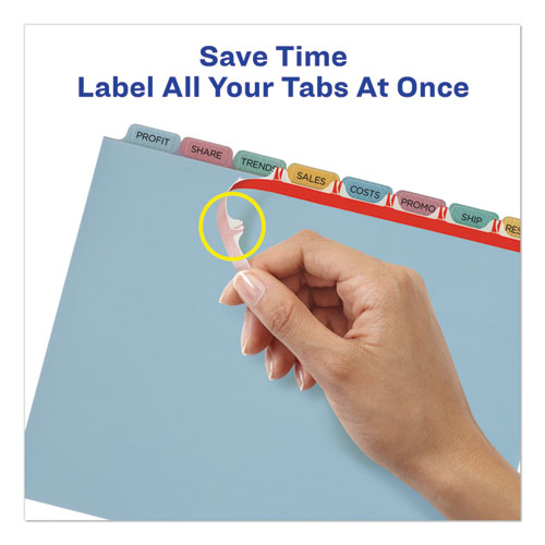 Picture of Print and Apply Index Maker Clear Label Plastic Dividers with Printable Label Strip, 8-Tab, 11 x 8.5, Assorted Tabs, 1 Set