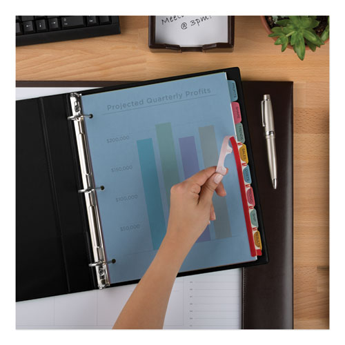 Picture of Print and Apply Index Maker Clear Label Plastic Dividers with Printable Label Strip, 8-Tab, 11 x 8.5, Assorted Tabs, 1 Set
