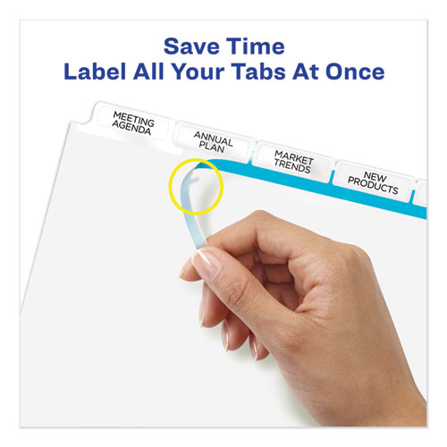 Picture of Print and Apply Index Maker Clear Label Dividers, Big Tab, 5-Tab, White Tabs, 11 x 8.5, White, 5 Sets