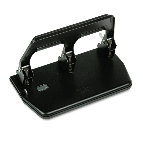Picture of 40-Sheet Heavy-Duty Three-Hole Punch with Gel Padded Handle, 9/32" Holes, Black