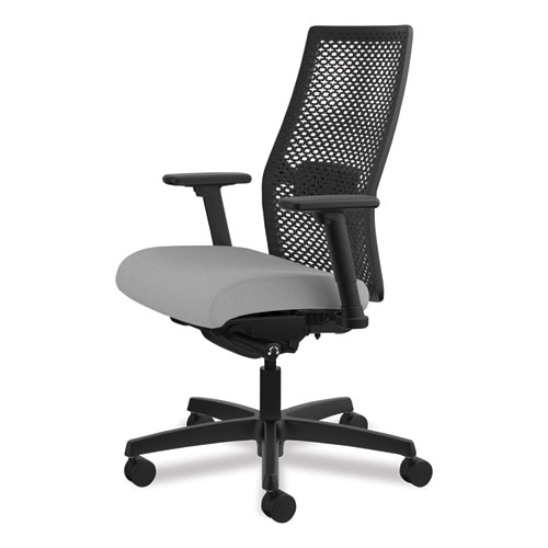 Picture of Ignition 2.0 Reactiv Mid-Back Task Chair, 17" to 22" Seat Height, Frost Fabric Seat, Black Back, Black Base