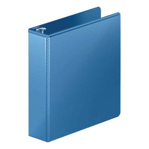 Picture of Heavy-Duty Round Ring View Binder with Extra-Durable Hinge, 3 Rings, 2" Capacity, 11 x 8.5, PC Blue
