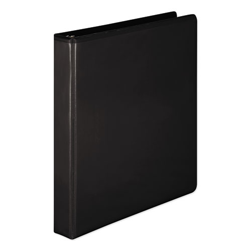 Picture of Heavy-Duty Round Ring View Binder with Extra-Durable Hinge, 3 Rings, 1" Capacity, 11 x 8.5, Black