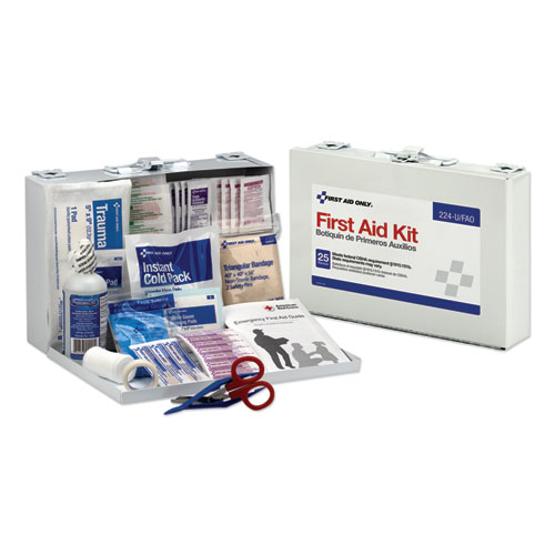 Picture of First Aid Kit for 25 People, 104 Pieces, OSHA Compliant, Metal Case
