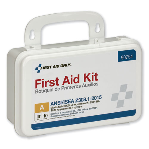 Picture of ANSI Class A 10 Person First Aid Kit, 71 Pieces, Plastic Case