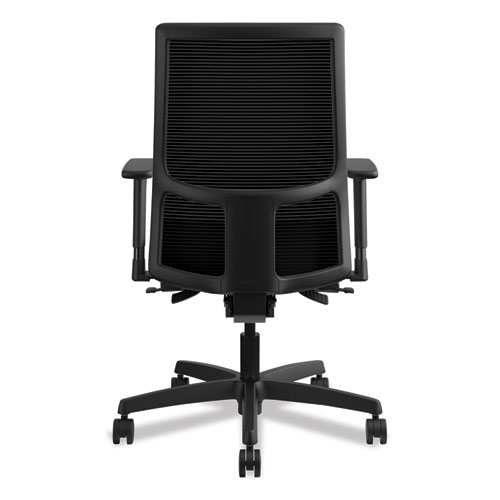 Picture of Ignition Series Mesh Mid-Back Work Chair, Supports Up to 300 lb, 17.5" to 22" Seat Height, Iron Ore Seat, Black Back/Base