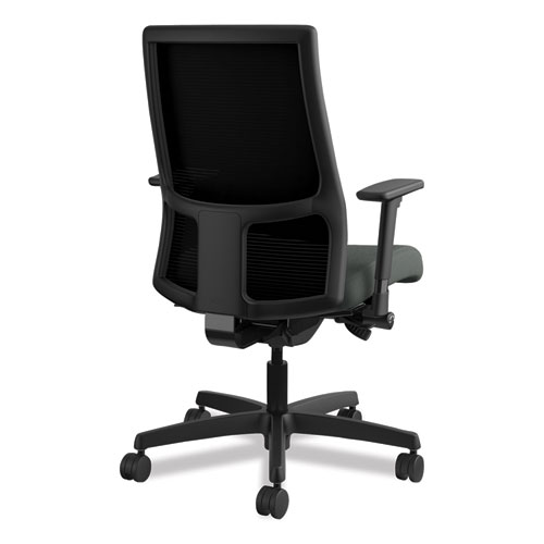 Picture of Ignition Series Mesh Mid-Back Work Chair, Supports Up to 300 lb, 17.5" to 22" Seat Height, Iron Ore Seat, Black Back/Base