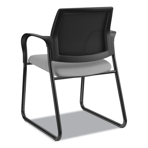 Picture of Ignition Series Mesh Back Guest Chair with Sled Base, Fabric Seat, 25" x 22" x 34", Frost Seat, Black Back, Black Base