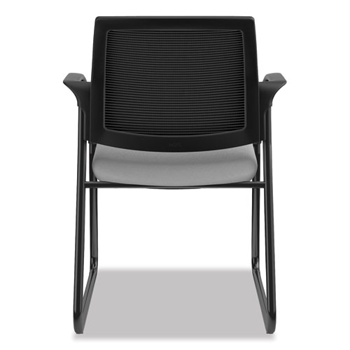 Picture of Ignition Series Mesh Back Guest Chair with Sled Base, Fabric Seat, 25" x 22" x 34", Frost Seat, Black Back, Black Base