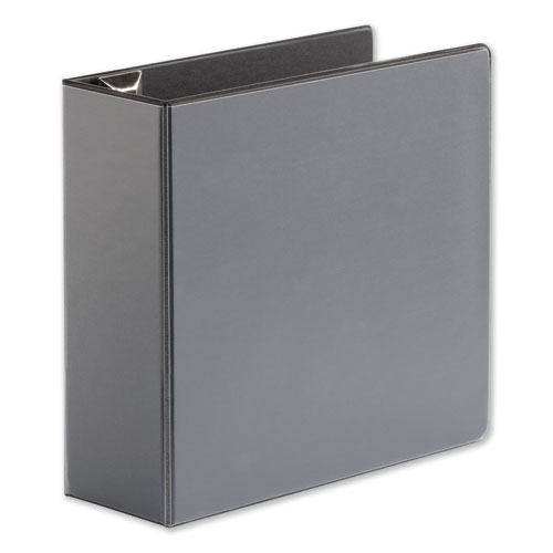 Picture of Deluxe Easy-to-Open D-Ring View Binder, 3 Rings, 4" Capacity, 11 x 8.5, Black