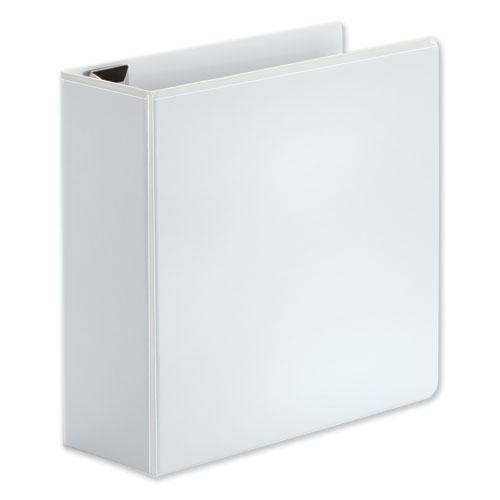 Picture of Deluxe Easy-to-Open D-Ring View Binder, 3 Rings, 4" Capacity, 11 x 8.5, White