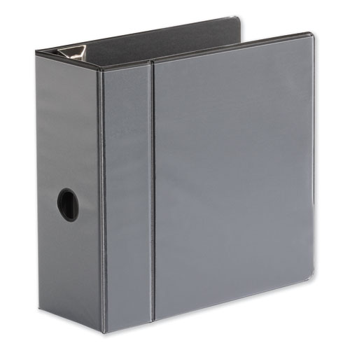 Picture of Deluxe Easy-to-Open D-Ring View Binder, 3 Rings, 5" Capacity, 11 x 8.5, Black