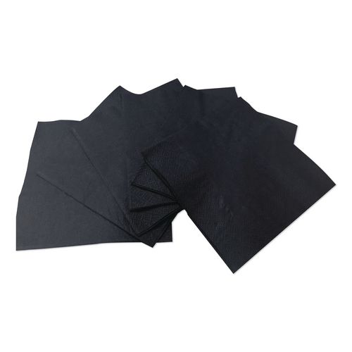 Picture of Cocktail Napkins, 1-Ply, 9w x 4.5d, Black, 4,000/Carton