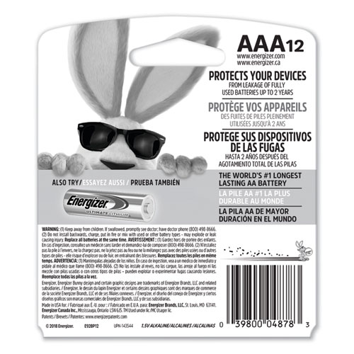 Picture of MAX Alkaline AAA Batteries, 1.5 V, 12/Pack