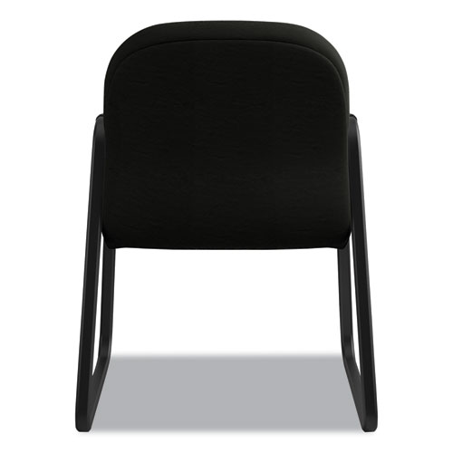 Picture of Pillow-Soft 2090 Series Guest Arm Chair, Leather Upholstery, 31.25" x 35.75" x 36", Black Seat, Black Back, Black Base