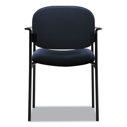 Picture of VL616 Stacking Guest Chair with Arms, Fabric Upholstery, 23.25" x 21" x 32.75", Navy Seat, Navy Back, Black Base