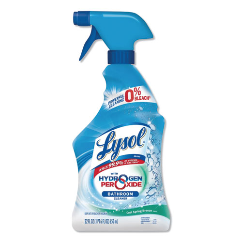 Picture of Bathroom Cleaner with Hydrogen Peroxide, Cool Spring Breeze, 22 oz Trigger Spray Bottle, 12/Carton