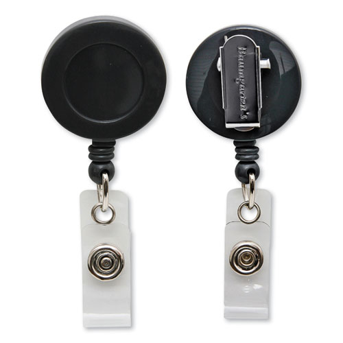 Swivel-Style+Spring-Clip+Id+Card+Reel%2C+30%26quot%3B+Extension%2C+Black