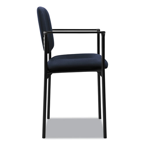 Picture of VL616 Stacking Guest Chair with Arms, Fabric Upholstery, 23.25" x 21" x 32.75", Navy Seat, Navy Back, Black Base