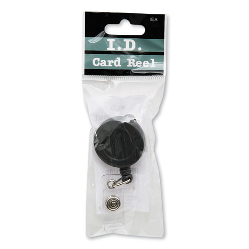 Picture of Swivel-Style Spring-Clip ID Card Reel, 30" Extension, Black