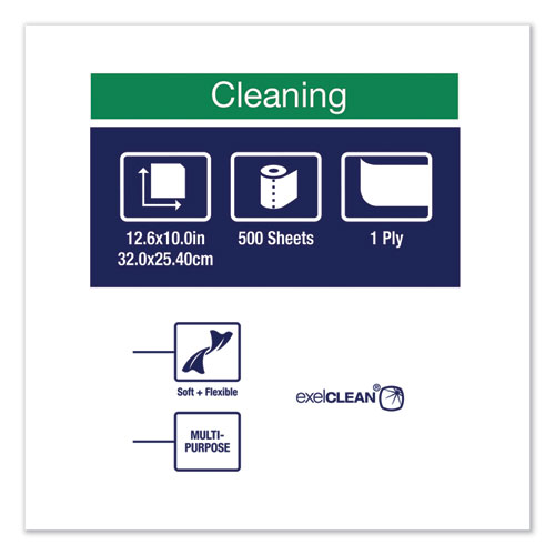 Picture of Cleaning Cloth, 12.6 x 10, White, 500 Wipes/Carton