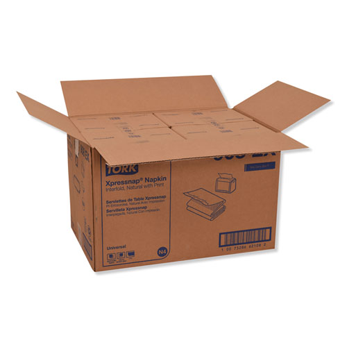 Picture of Xpressnap Interfold Dispenser Napkins, 1-Ply, 13 x 8.5, Natural, 500/Pack, 12 Packs/Carton