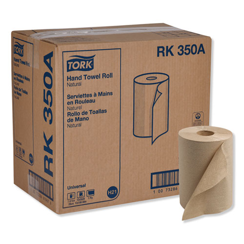 Tork+Hand+Towel+Roll+Dispenser+Universal+Towels+-+1+Ply+-+7.90%26quot%3B+x+350+ft+-+5.50%26quot%3B+Roll+Diameter+-+Natural+-+Fiber+-+Soft%2C+Strong%2C+Absorbent%2C+Embossed+-+For+Hand+-+12+%2F+Box