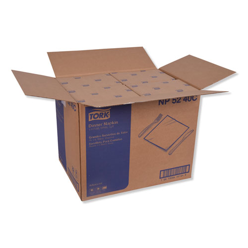Picture of Advanced Dinner Napkins, 2-Ply, 15" x 16.25", White, 375/Pack, 8 Packs/Carton