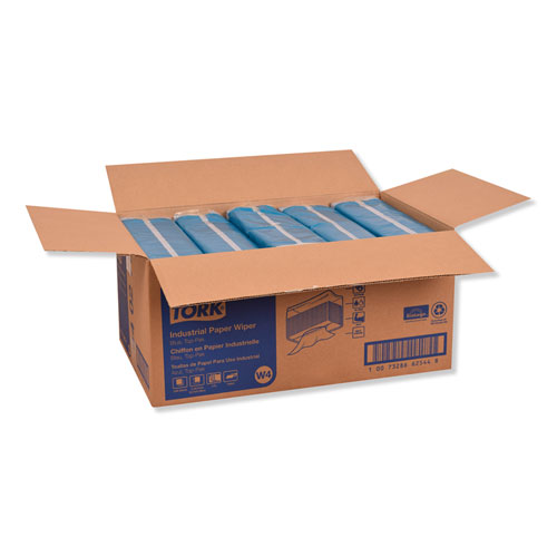 Picture of Industrial Paper Wiper, 4-Ply, 12.8 x 16.4, Unscented, Blue, 90/Pack, 5 Packs/Carton