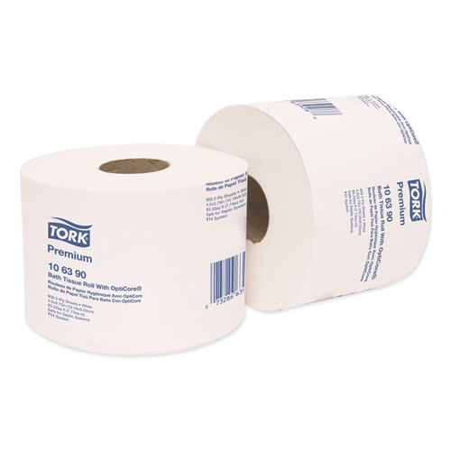 Picture of Premium Bath Tissue Roll with OptiCore, Septic Safe, 2-Ply, White, 800 Sheets/Roll, 36/Carton