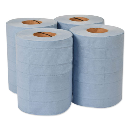 Picture of Industrial Paper Wiper, 4-Ply, 10 x 15.75, Blue, 190 Wipes/Roll, 4 Roll/Carton