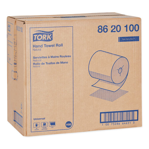 Picture of Universal Hand Towel Roll, Notched, 1-Ply, 8" x 425 ft, Natural, 12 Rolls/Carton