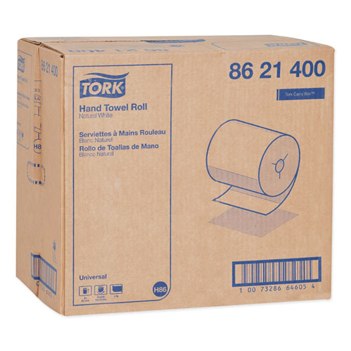 Picture of Universal Hand Towel Roll, Notched, 1-Ply, 8" x 425 ft, Natural White, 12 Rolls/Carton