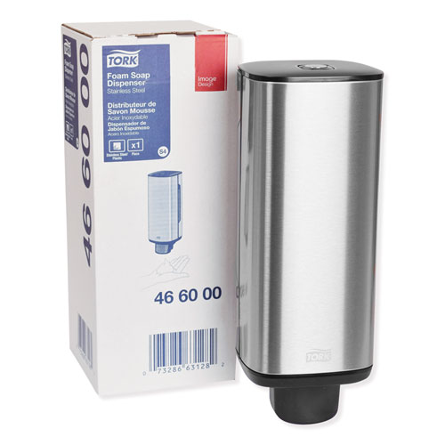 Picture of Foam Skincare Manual Dispenser, 1 L Bottle; 33 oz Bottle, 4.25 x 4.25 x 11.38, Stainless Steel