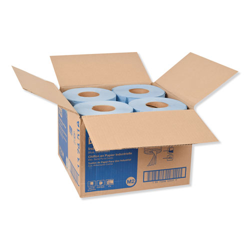 Picture of Industrial Paper Wiper, 4-Ply, 10 x 15.75, Blue, 190 Wipes/Roll, 4 Roll/Carton