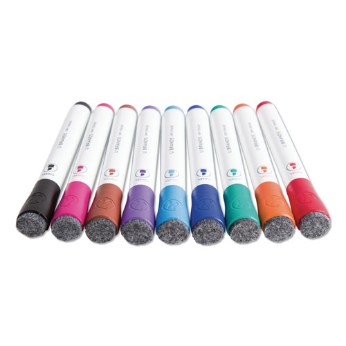 Picture of Chisel Tip Low-Odor Dry-Erase Markers with Erasers, Broad Chisel Tip, Assorted Colors, 24/Pack