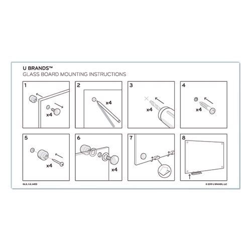 Picture of Magnetic Glass Dry Erase Board Value Pack, 70" x 47", Frosted White Surface