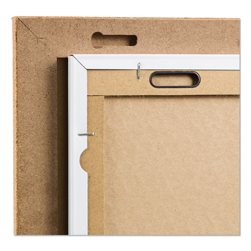 Picture of Frameless Tile Board Value Pack, (1) Tan Bulletin Board, (1) White Magnetic Dry Erase Board, 14" x 14"