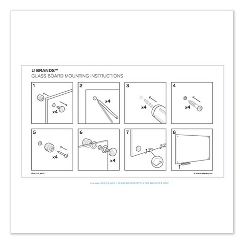 Picture of Magnetic Glass Dry Erase Board Value Pack, 35" x 35", Frosted White Surface