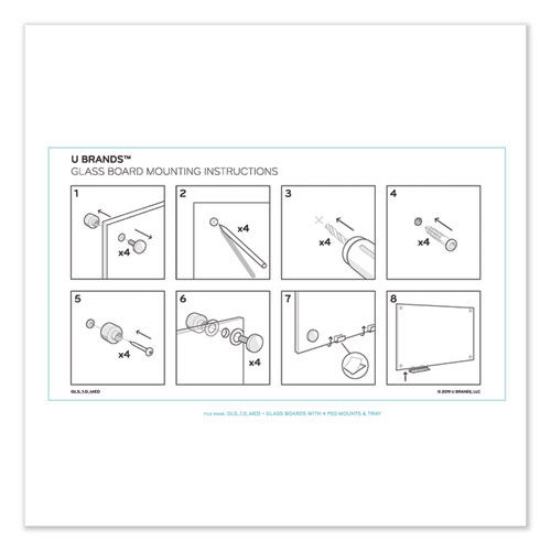 Picture of Magnetic Glass Dry Erase Board Value Pack, 35" x 23", Frosted White Surface