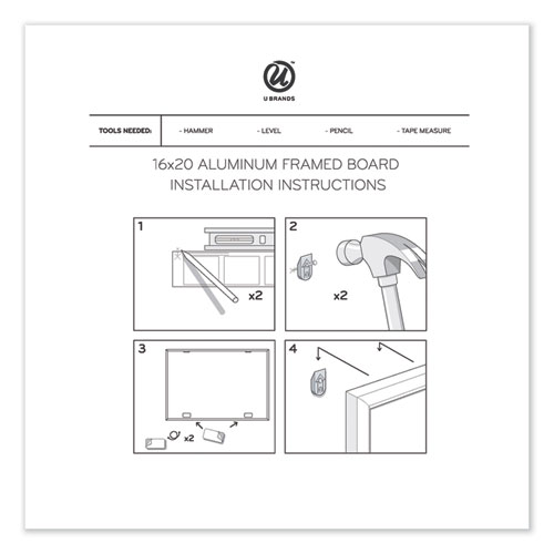 Picture of Magnetic Dry Erase Board, Monthly Planning/Scheduling Calendar, 20" x 16", White Surface, Satin Aluminum Frame