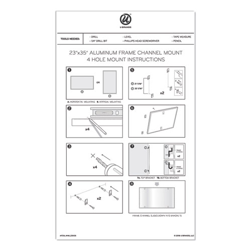 Picture of PINIT Magnetic Dry Erase Board, 35" x 23", White Surface, Satin Aluminum Frame