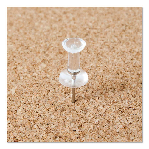 Picture of Standard Push Pins, Plastic, Clear, Clear Head/Silver Pin, 0.44", 200/Pack