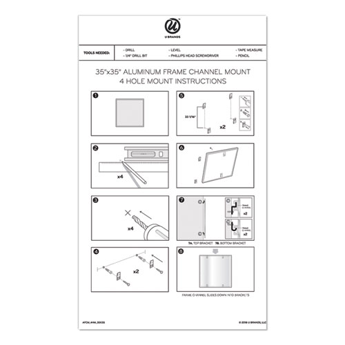 Picture of PINIT Magnetic Dry Erase Calendar, Monthly Planning/Scheduling, 35" x 35", White Surface, Satin Aluminum Frame