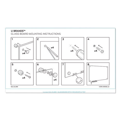 Picture of Magnetic Glass Dry Erase Board Value Pack, 70" x 35", Frosted White Surface