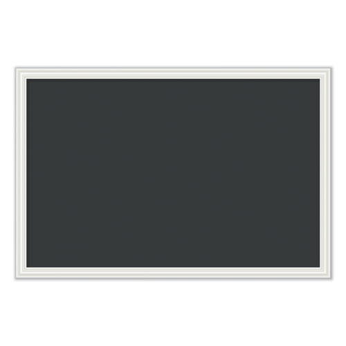 Picture of Magnetic Chalkboard with Decor Frame, 30 x 20, Black Surface, White Wood Frame