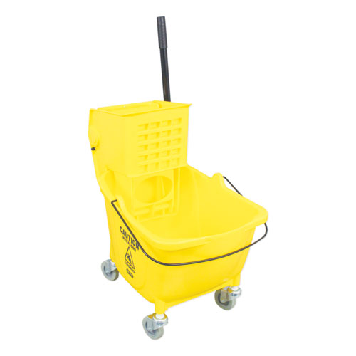 Picture of Side-Press Wringer and Plastic Bucket Combo, 12 to 32 oz, Yellow